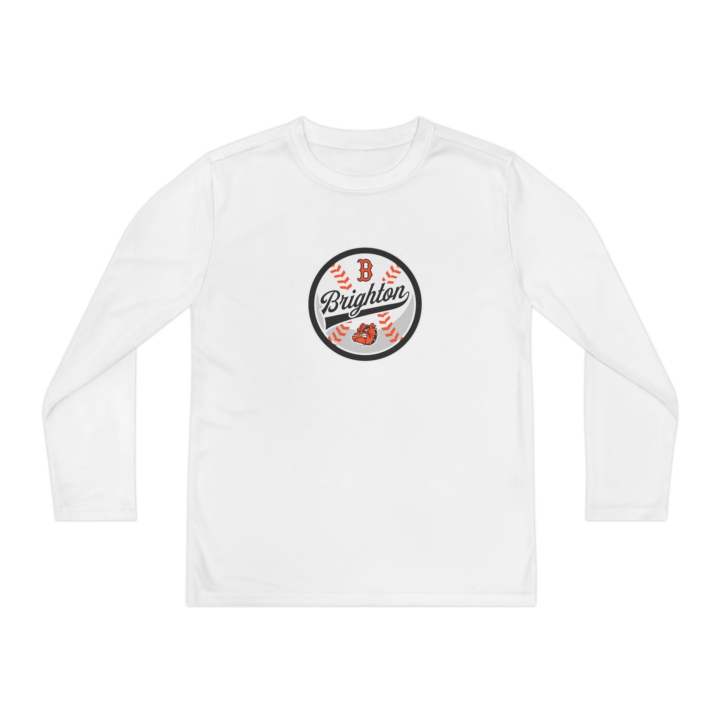 YOUTH Baseball Script Moisture Wicking Long Sleeve Tee (Unisex) - Premium