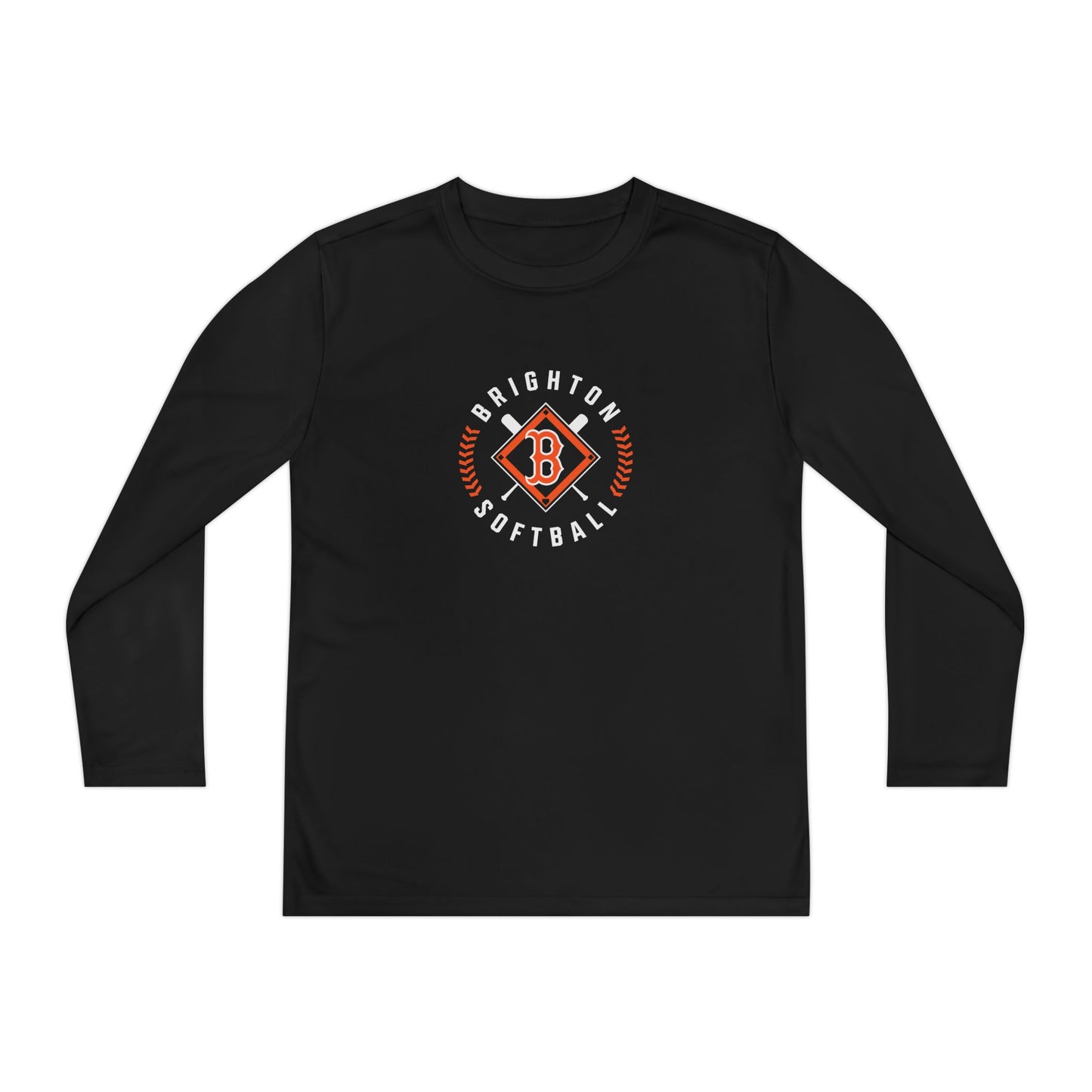 YOUTH Softball Diamond Moisture Wicking Long Sleeve Tee (Unisex)