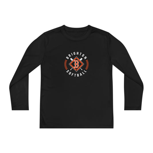 YOUTH Softball Diamond Moisture Wicking Long Sleeve Tee (Unisex)